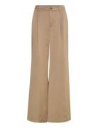 Lauren Ralph Lauren Satin Charmeuse Wide-Leg Pant Beige