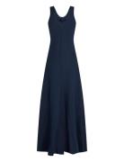 Tommy Hilfiger Textured Linen Tank Maxi Dress Marinblå