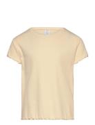 Lindex Top Ss Rib With Frill Edges Ba Gul