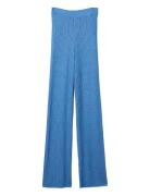 Lexington Clothing Wide-Leg Pointelle Knitted Pants Blå