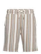 Lindbergh Striped Terry Shorts With Elastic W Beige
