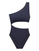 Lauren Ralph Lauren Badkläder Lrl Beach Club Solid Shoulder C Marinblå