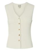 YAS Yasgally Sl Knit Vest S. Kräm