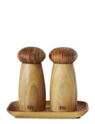 Aida Raw Teak - Small Ceramic Grinder Set With Tray Grinder H13.4Xd6.0...