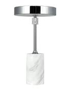 Dyberg Larsen Starlight Led Genopladelig Bordlampe Krom Med Hvid Marmo...