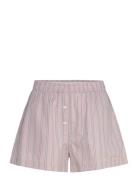 Monki Relaxed Cotton Boxer Shorts Rosa