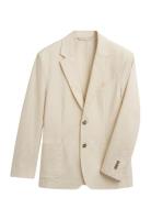 GANT Slim Seersucker Suit Jacket Kräm