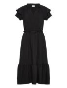 JDY Jdytrain S/L Frill Midi Dress Wvn Exp Svart