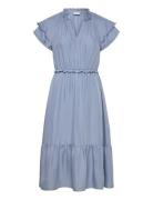 JDY Jdytrain S/L Frill Midi Dress Wvn Exp Blå