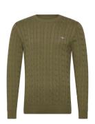 GANT Cotton Cable C-Neck Grön