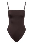 Gina Tricot Twisted Swimsuit Brun