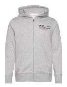 GANT Graphic Full Zip Hoodie Grå