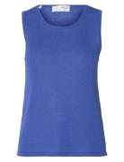 Selected Femme Slfmoon Sus Sl Knit Top B Blå