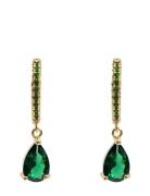 Pipol's Bazaar Sandrine Drop Ear Gold Green Grön