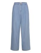Mango Wide-Leg Lyocell Trousers With Pleats Blå