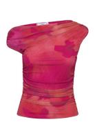 Mango Floral Asymmetrical Top Rosa