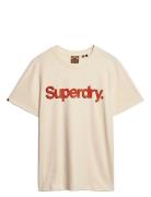 Superdry Classic Core Logo Shadow Tee Beige