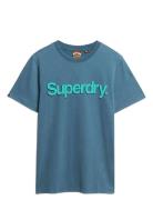 Superdry Classic Core Logo Shadow Tee Blå