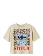 Name It Nkfjixi Stitch Ss Rlx Top Box Noos Wdi Beige
