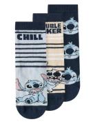 Name It Nmmjermaine Stitch 3P Sock Wdi Marinblå