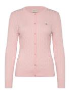 GANT Stretch Cotton Cable Cardigan Rosa