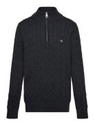 GANT Cotton Cable Half Zip Svart