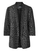 Pieces Pcbosella 3/4 Printed Blazer Noos Bc Svart