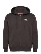 Alpha Industries Basic Zip Hoodie Small Logo Brun