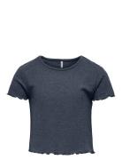 Kids Only Kognella S/S O-Neck Top Noos Jrs Marinblå