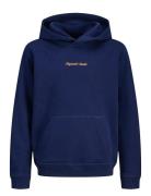Jack & J S Jornorrebro Emb Sweat Hood Noos Jnr Marinblå
