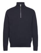 Lindbergh Half Zip Rib Knit Marinblå