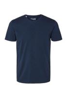 Selected Slhnewpima Ss O-Neck Tee Noos Marinblå