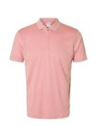 Selected Slhfave Zip Ss Polo Rosa