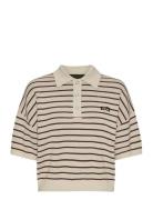 ROTATE Birger Christensen Slinky Knit Polo Kräm