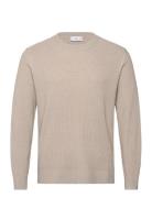 Mango Fine Rib-Knit Cotton Sweater Beige