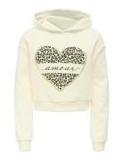 Kids Only Kogcooper Life Heart Ls Hoodie Swt Noos Kräm