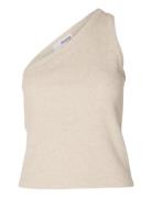 Selected Slfanna Shoulder Top Beige