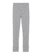 Minymo Leggings Aop Rib Grå