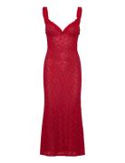 Bardot Alegra Stretch Lace Midi Dress Röd