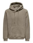 ONLY & SONS Onsemilio Reg Teddy Hoodie Sweat Vd Beige