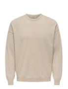 ONLY & SONS Onsjob Rlx Ls Boucle Crew Knit Kräm