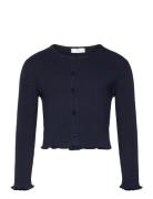 Mango Ribbed Knit Cardigan Marinblå