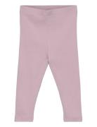 Mango Cotton Ribbed Leggings Lila