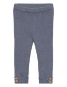 Mango Stripes Knitted Leggings Blå