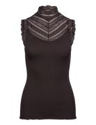 Rosemunde Rwbenita Silk Sl Turtleneck Lace To Brun