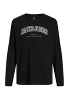 Jack & J S Jjecaleb Varsity Tee Ls O-Neck Sn Mni Svart