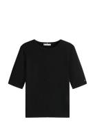 Tommy Hilfiger Slim 5X2 Rib C-Nk 1/2 Slv Svart