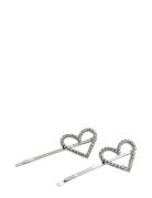 Pipol's Bazaar Hearts Hair Pin Silver 2 Pcs Silver
