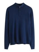 Lindex Sweater Fineknit Halfzip Marinblå