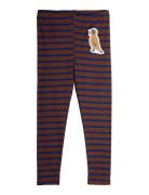Mini Rodini Stripe Bird Patch Leggings Brun